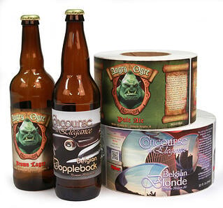 Craft beer labels in small batches